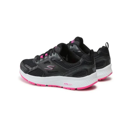 TENIS  SKECHERS NEGRO ROSA RUNNING MUJER 128075BKPK