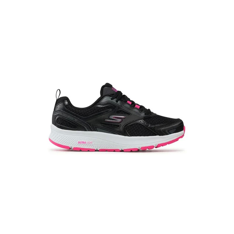 TENIS  SKECHERS NEGRO ROSA RUNNING MUJER 128075BKPK