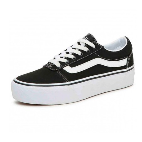 Tenis Negros Vans Ward Platform Mujer