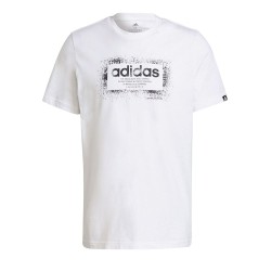 Camiseta Blanca Adidas Masculino Lg estampado Aerosol GS6278