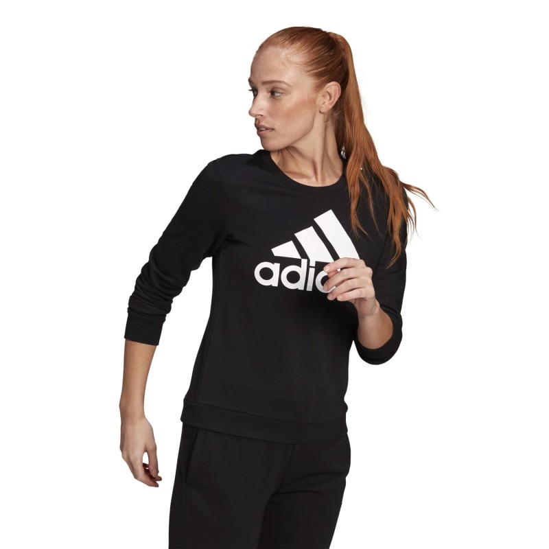 Buzo Negro Adidas Femenino ess Logo Holgado GM5519