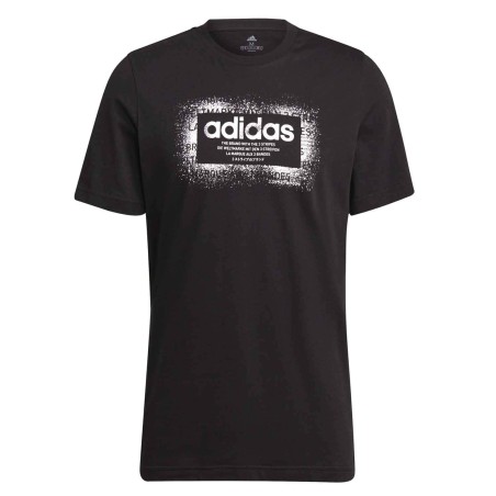 Camiseta Negra Adidas Hombre Logo Cuadrado GS6289