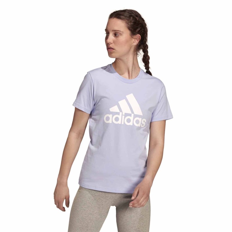 Camiseta Violeta Adidas Mujer Loungewear ess logo H07809