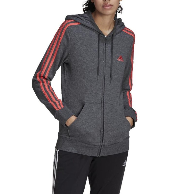 Chaqueta Gris Adidas Mujer Ess 3 Rayas HC9140