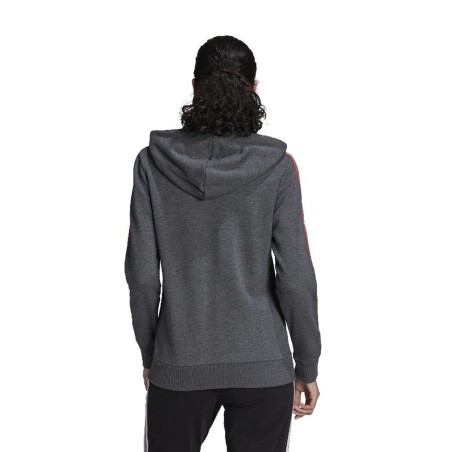 Chaqueta Gris Adidas Mujer Ess 3 Rayas HC9140