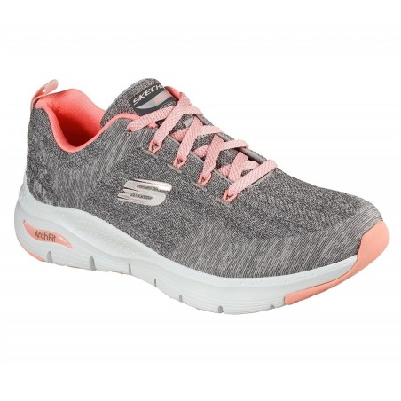 Tenis Skechers Gris Mujer Arch Fit Comfy Wave