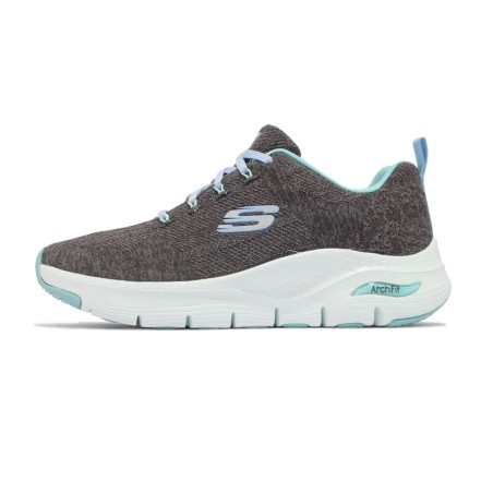 Tenis Skechers Gris Mujer Arch Fit Comfy Wave