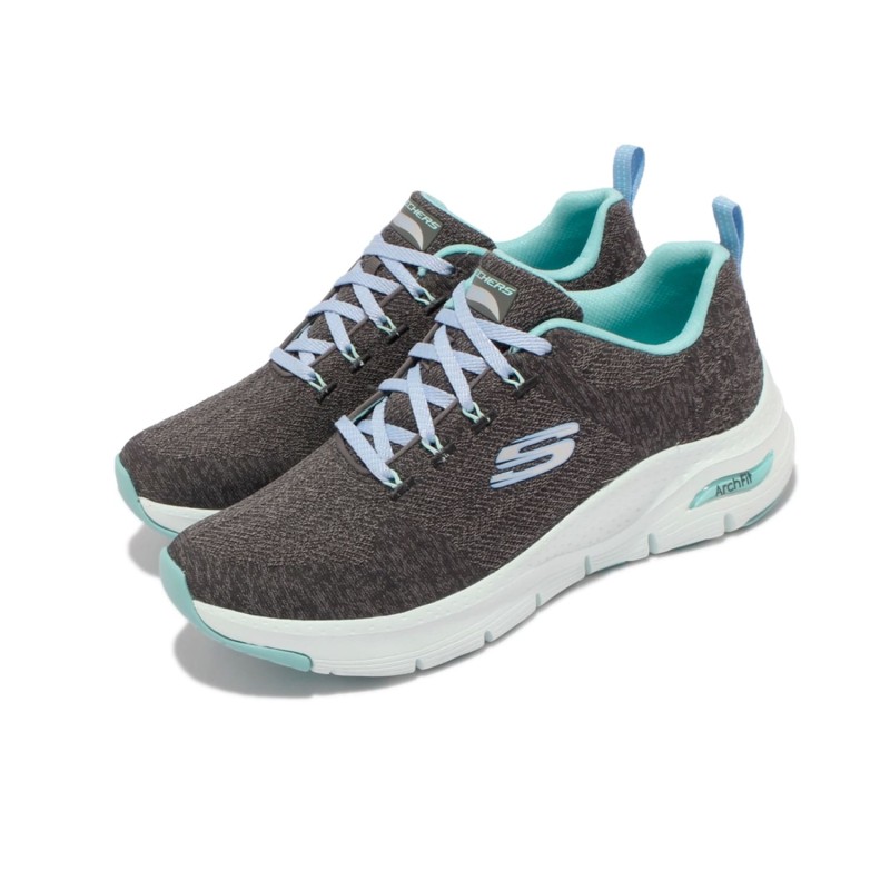 Tenis Skechers Gris Mujer Arch Fit Comfy Wave