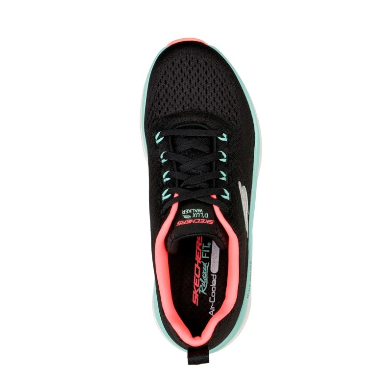 Tenis Skechers Negro Mujer Relaxed Fit DLux Walker Fresh Finesse