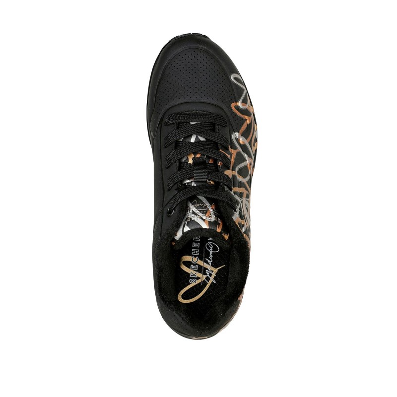 Tenis Skechers Negro Mujer Uno Metallic Love