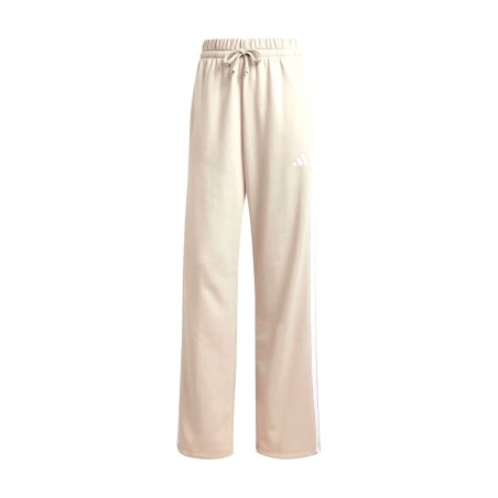 Pantalon Adidas Beige Mujer Essentias open hem French Terry 3 Rayas